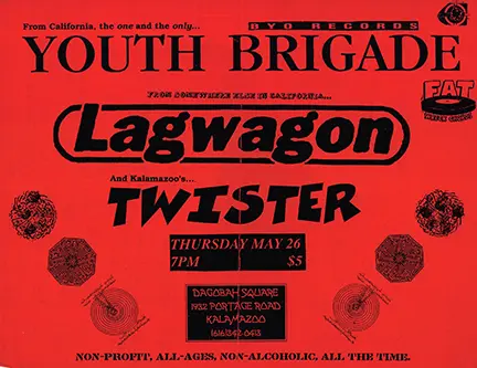 picture of flyer for Spitboy concert at Trumbullplex
